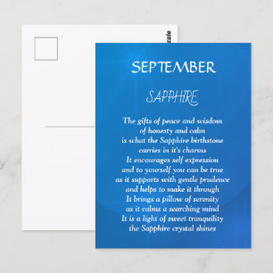 Postal cumpleaños de septiembre piedra de nacimiento Zafi