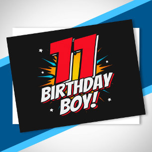 Postal Cumpleaños de Superhéroe - 11 Años - 11º Cumpleaño
