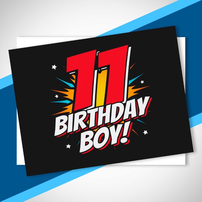 Postal Cumpleaños de Superhéroe - 11 Años - 11º Cumpleaño (Subido por el creador)