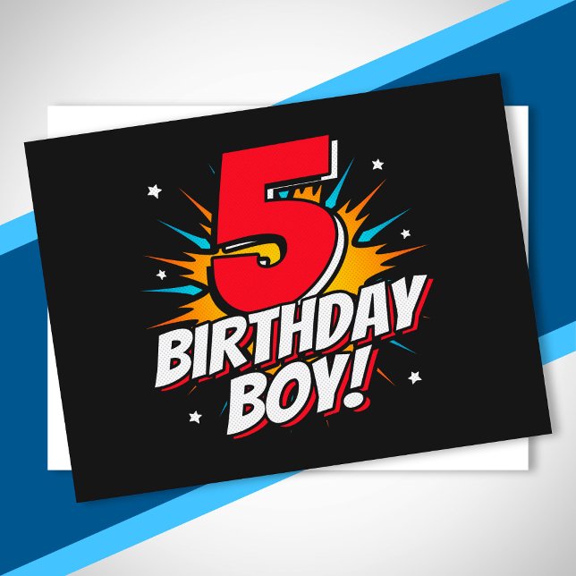 Postal Cumpleaños de Superhéroe - 5 Años - Quinto Cumplea (Subido por el creador)