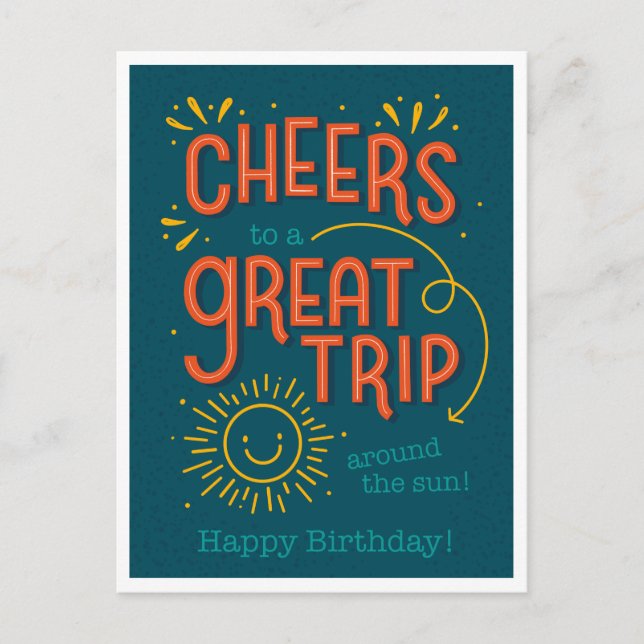 Postal Cumpleaños de Tipografía Moderna (Anverso)