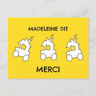Postal Cumpleaños de tren agradecimiento en francés