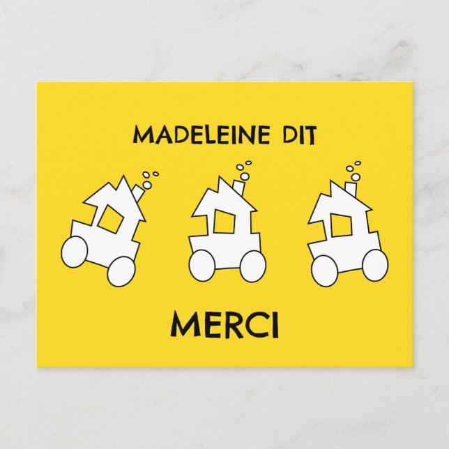 Postal Cumpleaños de tren Agradecimiento en francés (Anverso)