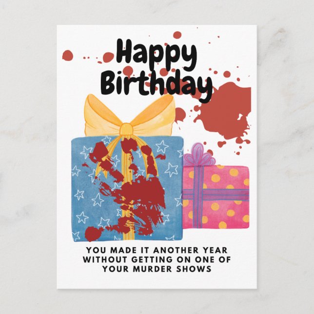 Postal Cumpleaños de True Crime que no terminan en un pro (Anverso)