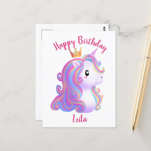 Postal Cumpleaños de Unicornio Caprichoso