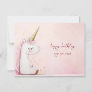 Postal Cumpleaños de Unicornio Rosa