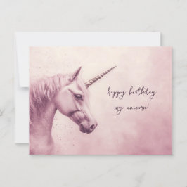 Postal Cumpleaños de Unicornio Rosa
