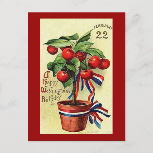 Postal Cumpleaños de USA Geo Washington (Anverso)
