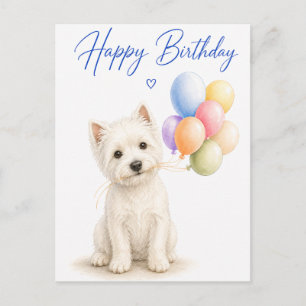 Postal Cumpleaños de West Highland White Terrier