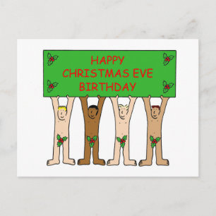 Postal Cumpleaños del 24 de diciembre Hombres de dibujos 