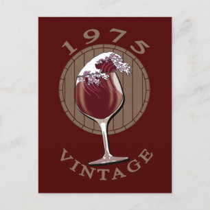 Postal Cumpleaños del amante del vino - 1975 Vintage