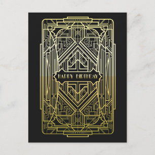 Postal Cumpleaños del art déco