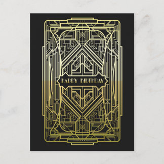 Postal Cumpleaños del art déco