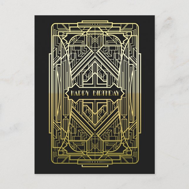 Postal Cumpleaños del art déco (Anverso)
