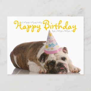Postal Cumpleaños del Bulldog divertido