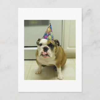 Postal Cumpleaños del Bulldog Inglés