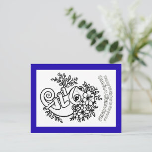 Postal Cumpleaños del Camaleón para Colorear Tú Mismo™