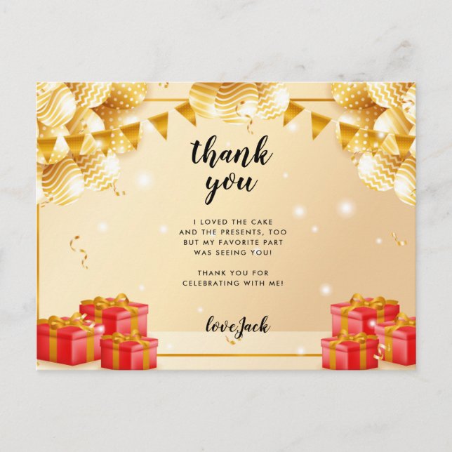 Postal Cumpleaños del Camión de Bomberos Rojo (Anverso)