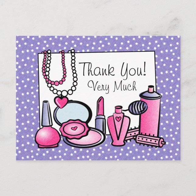 Postal Cumpleaños del Chica del glamour (pd) (Anverso)