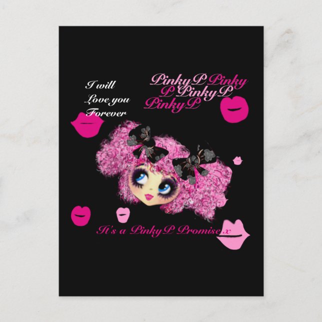 Postal Cumpleaños del chica Kawaii - personalizado (Anverso)