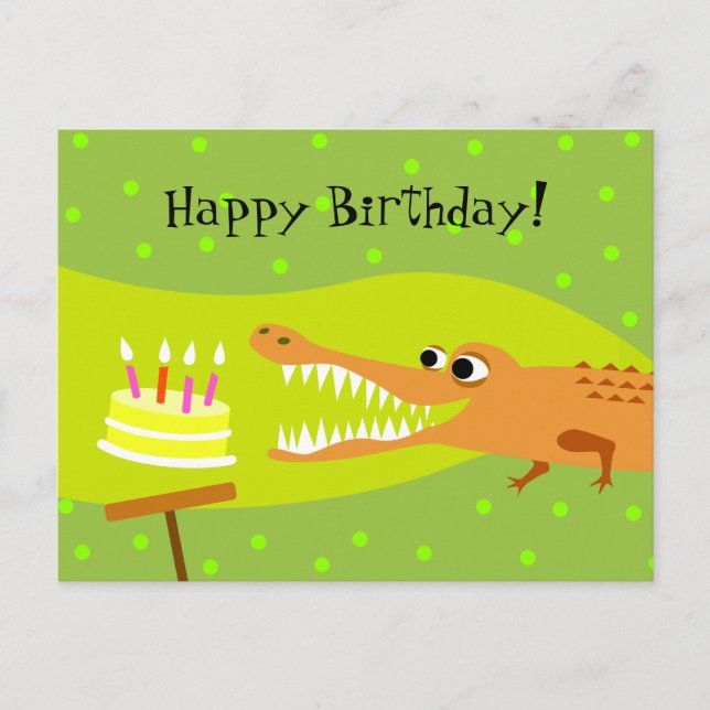 Postal Cumpleaños del cocodrilo (Anverso)