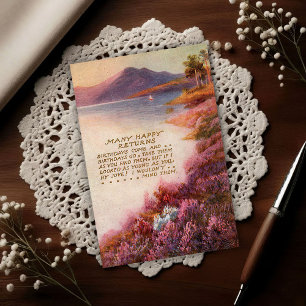 Postal Cumpleaños del Distrito del Lago Vintage 1917