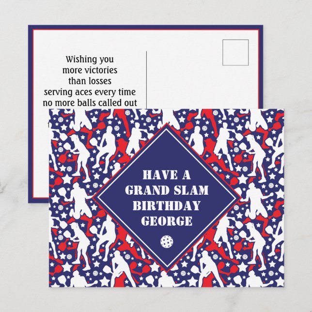 Postal Cumpleaños del Gran Slam de Baloncesto Americano (Anverso / Reverso)