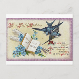 Postal Cumpleaños del Pájaro Azul