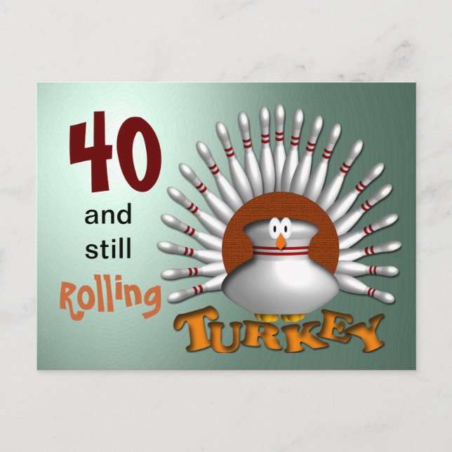 Postal Cumpleaños del personalizar Age Bowling (Anverso)
