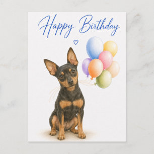 Postal Cumpleaños del Pinscher Miniatura