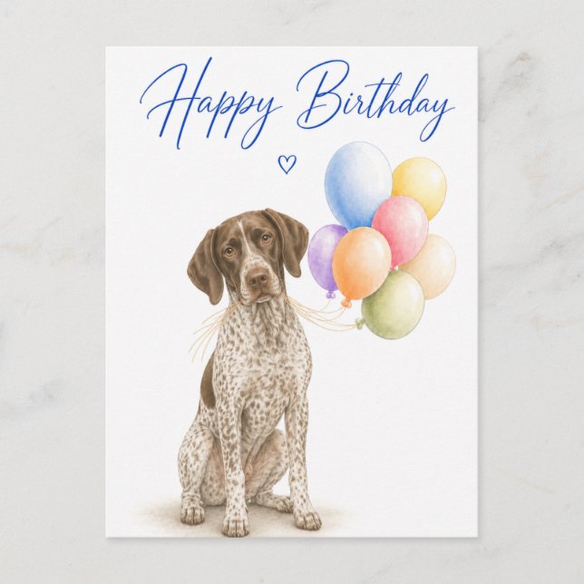 Postal Cumpleaños del Pointer Alemán (Anverso)