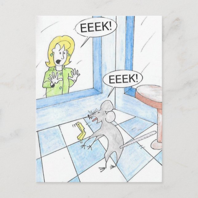 Postal Cumpleaños del ratón asustado (Anverso)