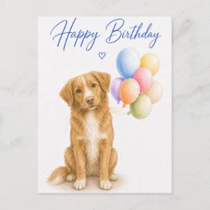 Postal Cumpleaños del Retriever de Nueva Escocia