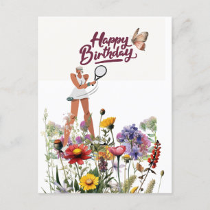 Postal Cumpleaños del tenis para jugadora