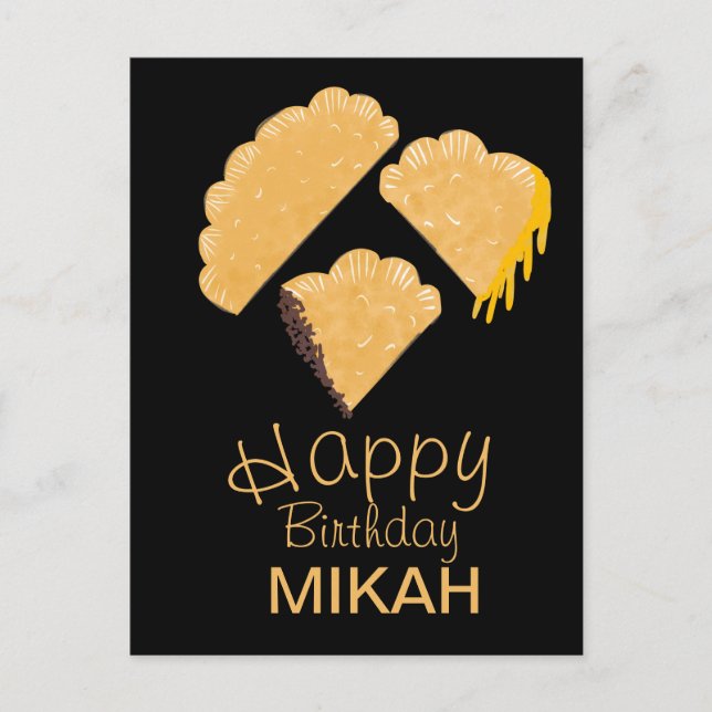 Postal Cumpleaños Dibujado a Mano de Empanada (Anverso)