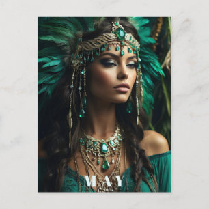 Postal *~ CUMPLEAÑOS Diosa MAY Esmeralda Boho AP53