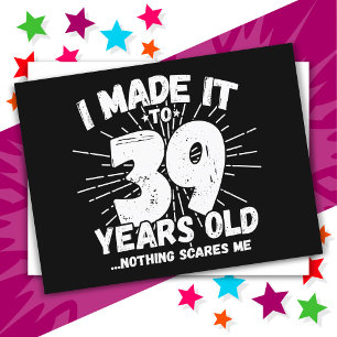 Postal Cumpleaños Divertido 39 Años Sarcástico Cumpleaños