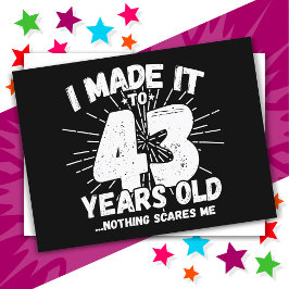 Postal Cumpleaños Divertido 43 Años Sarcástico Cumpleaños