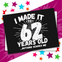 Postal Cumpleaños Divertido 62 Años Sarcástico Memes Grac