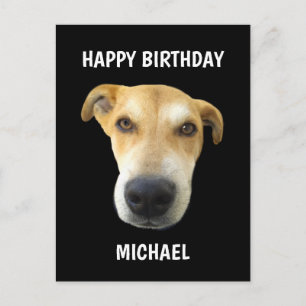 Postal Cumpleaños Divertido Cara de Perro Personalizada