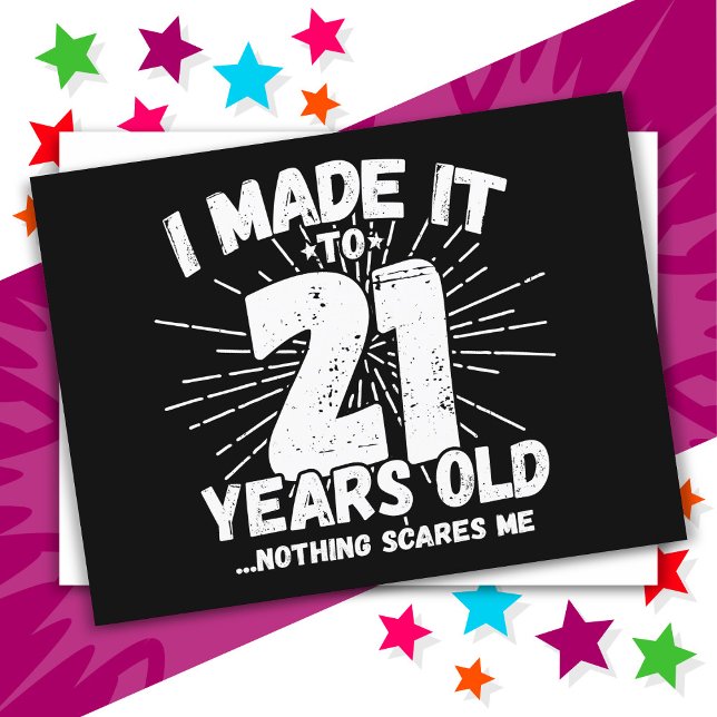 Postal Cumpleaños divertido de 21 años con sarcasmo (Subido por el creador)