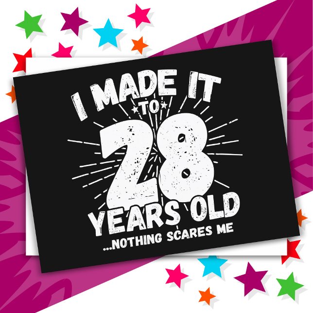 Postal Cumpleaños divertido de 28 años sarcástico (Subido por el creador)