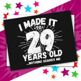 Postal Cumpleaños divertido de 29 años con sarcasmo