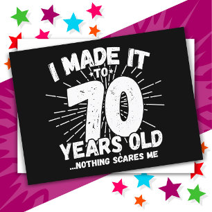Postal Cumpleaños divertido de 70 años con meme sarcástic