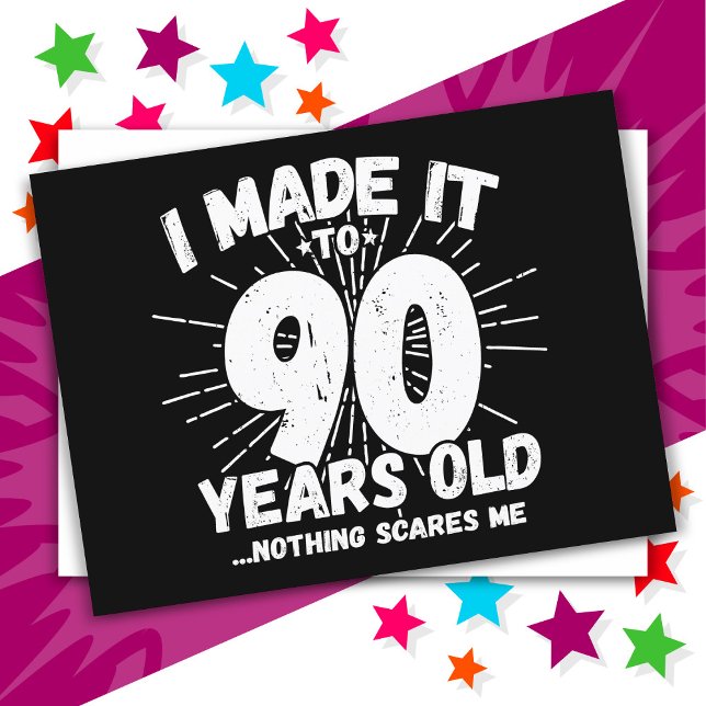 Postal Cumpleaños divertido de 90 años con meme sarcástic (Subido por el creador)
