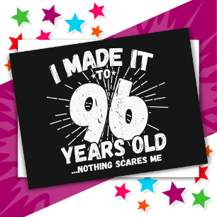 Postal Cumpleaños divertido de 96 años con meme sarcástic