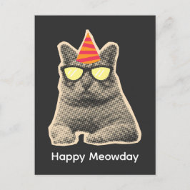 Postal Cumpleaños divertido de gato