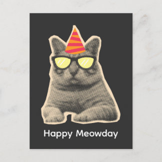 Postal Cumpleaños divertido de gato