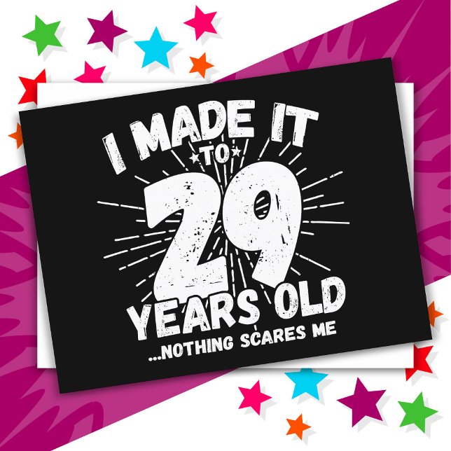 Postal Cumpleaños divertido número 29 con sarcasmo y meme (Subido por el creador)