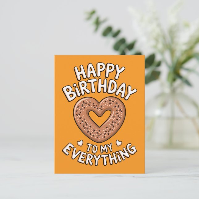 Postal Cumpleaños Divertido Para Novio Para Comida De Nov (Anverso de pie)